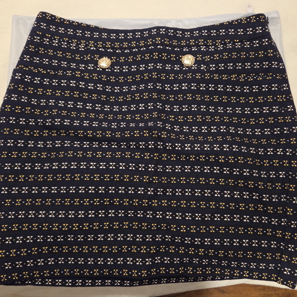 Navy and Yellow Patterned Skirt